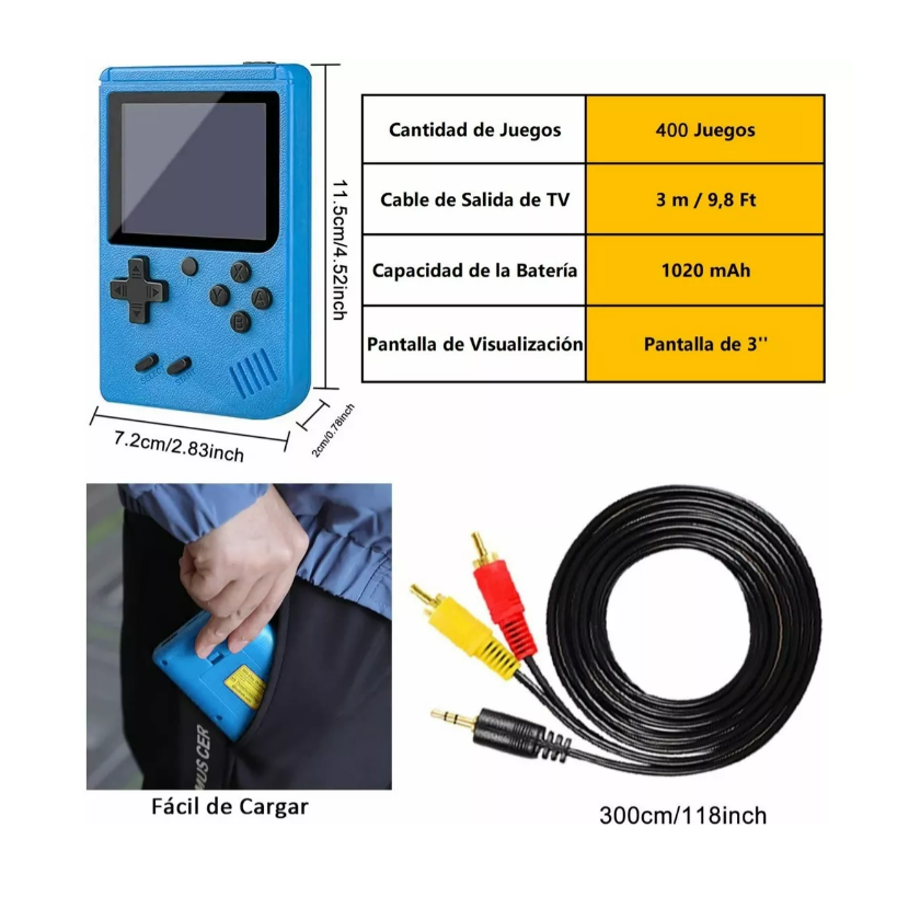 Mini Consola Portatil Retro 800 Juegos
