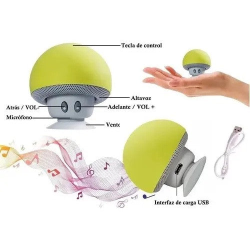Bocinas Hongo Bluetooth con Ventosa