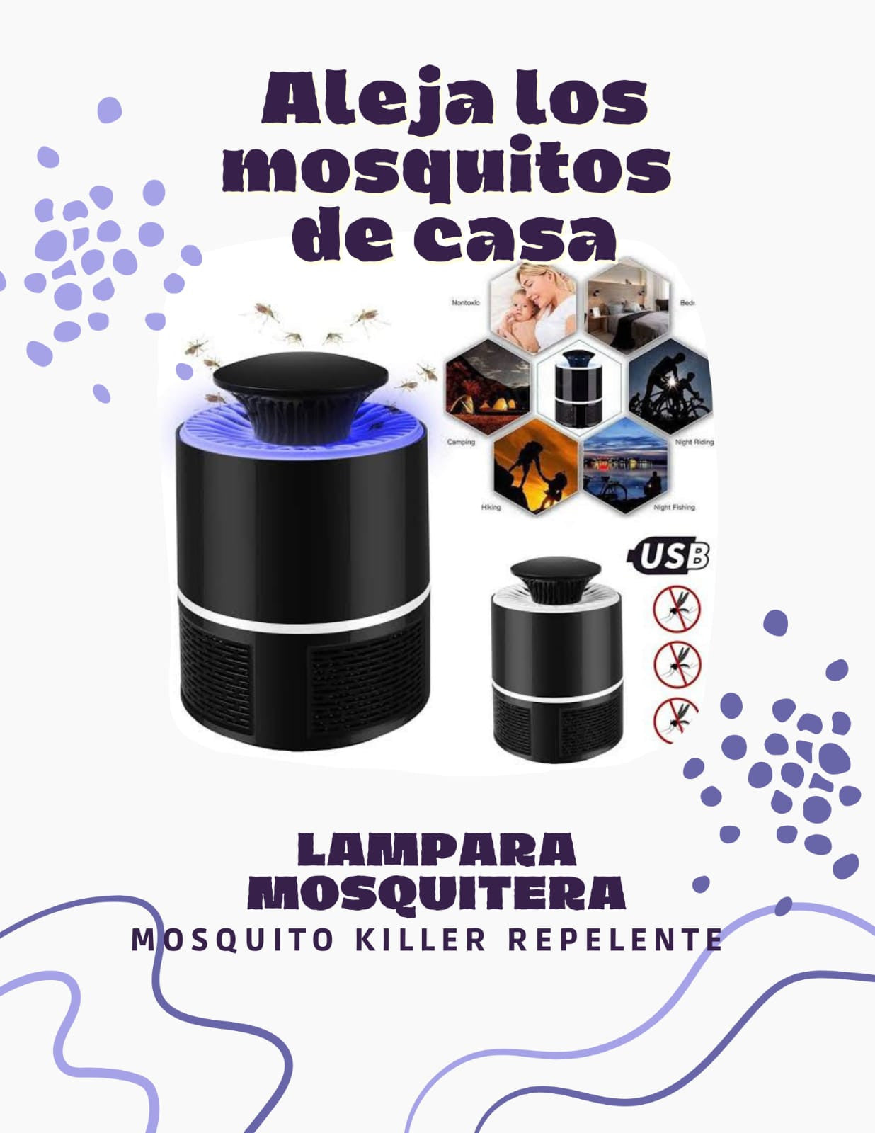 Lámpara mata mosquitos