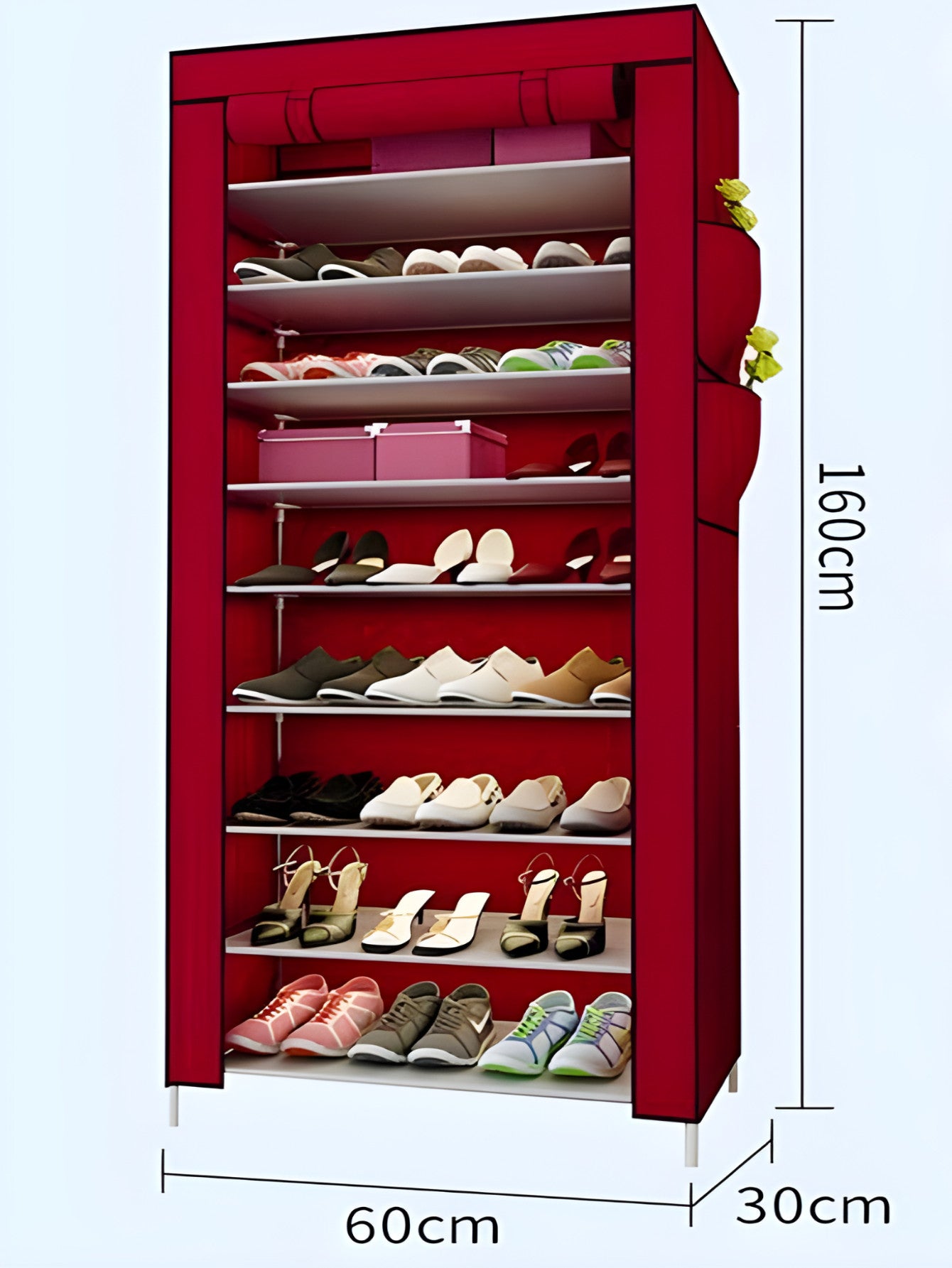 Zapatera 9 niveles Cubierta de Tela